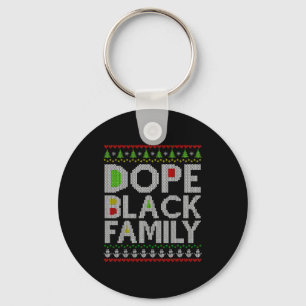 Black Family 2025 Afro Christmas Tree Santa Pj Mat Key Ring