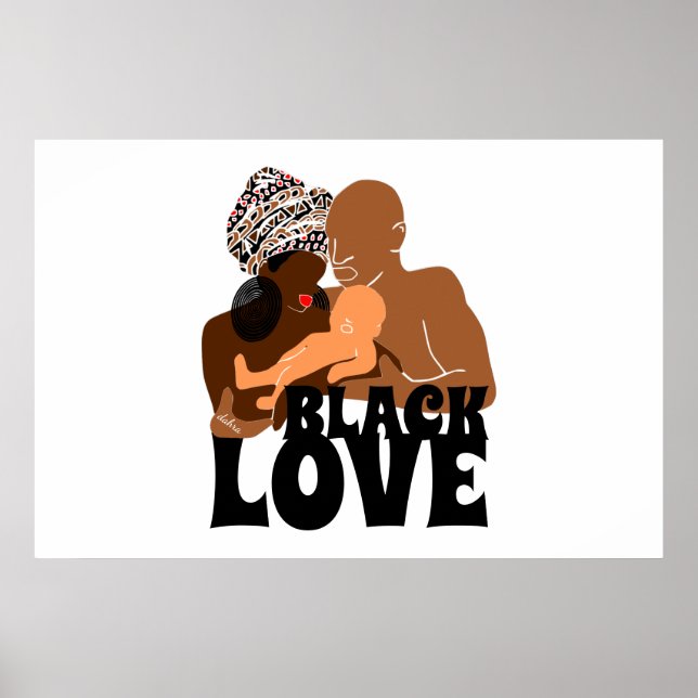 Black Family African Head Wrap Black Love Poster (Front)