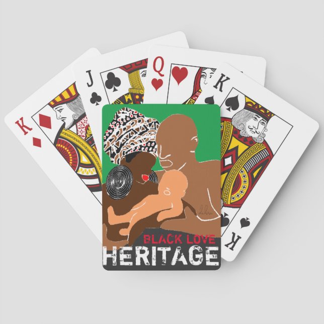 Black Family Black Love AFRICAN Heritage Playing Cards (Back)