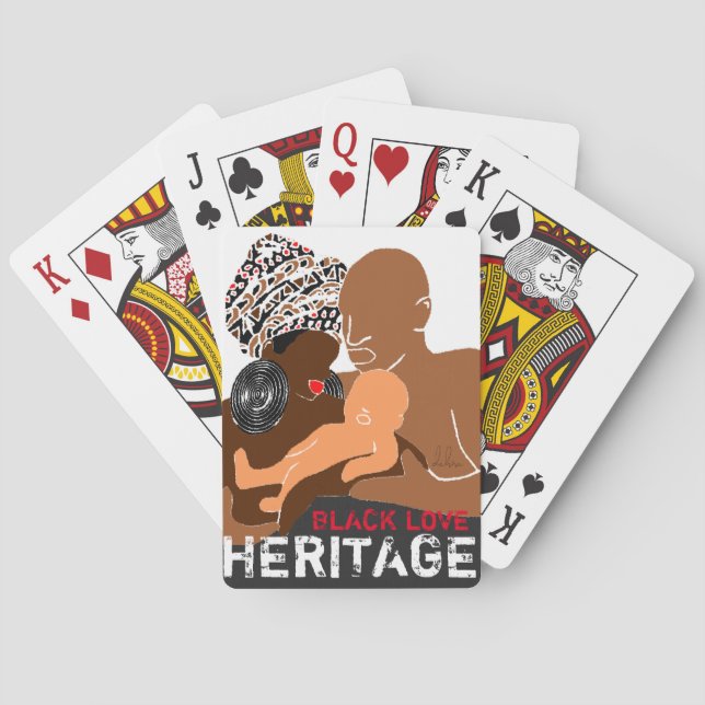 Black Family Black Love AFRICAN Heritage Playing Cards (Back)
