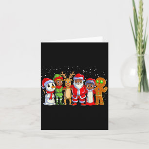 Black Family Christmas Afro African American Santa Card
