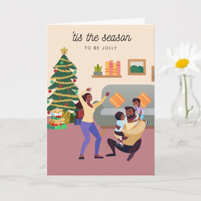 Black Family Christmas Card 006 (Small Plant)