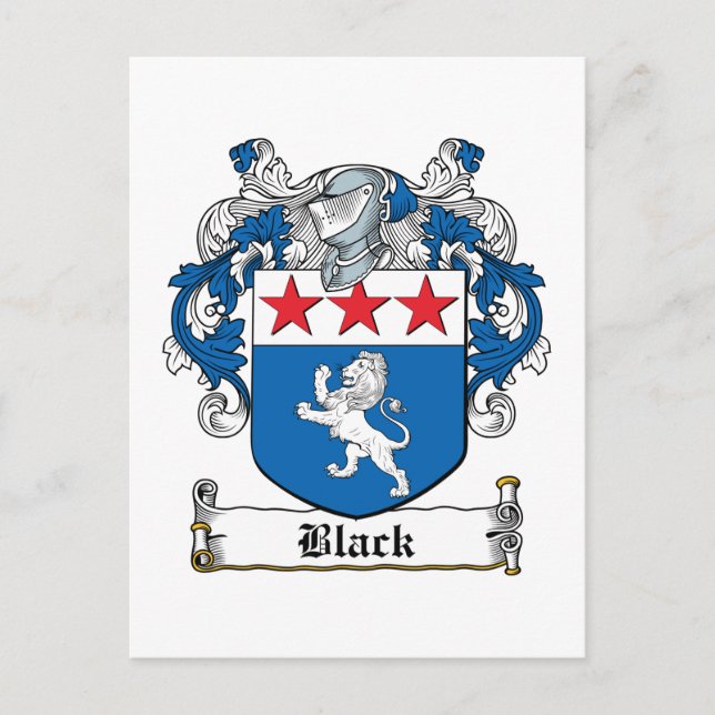 Black Family Crest Postcard (Front)