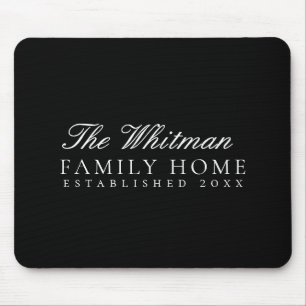 Black Family Home Mouse Mat