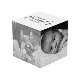 Black Family Name Est. Year Red Heart Family Photo Cube