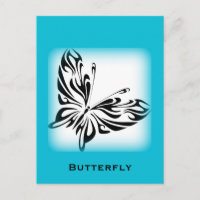 Black fancy Butterfly with Bright Blue Border