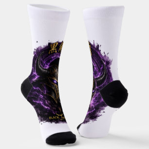Black fantasy bull head helmet socks