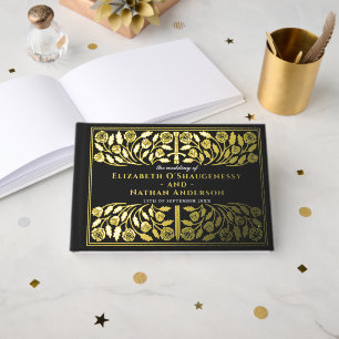 Black Fantasy Royal Mediaeval Sword Wedding Guest Book