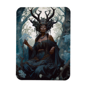 Black Fantasy Sorceress Magic Fantasy Magnet