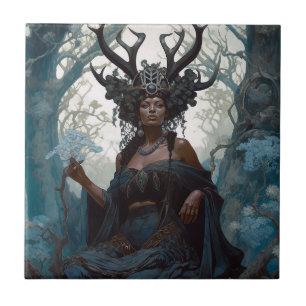 Black Fantasy Sorceress Magic Fantasy Tile