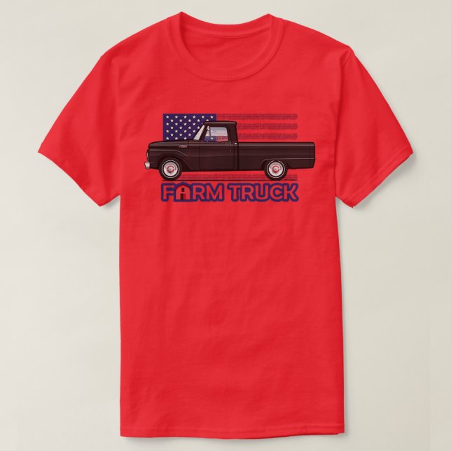 Black Farm Truck T-Shirt (Design Front)
