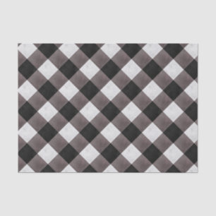 Black Farmhouse Buffalo Plaid Check Patterned Tissue Paper