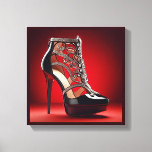 Black Fashion Stilettos Canvas Print