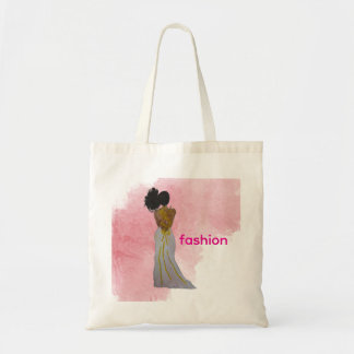 Black Fashionista with Afro Puff Tote Bag
