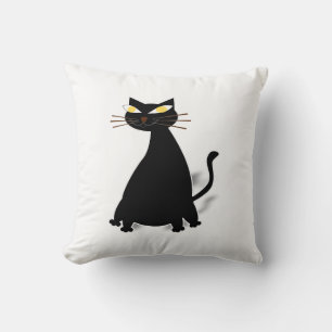 Black Fat Cat Cushion