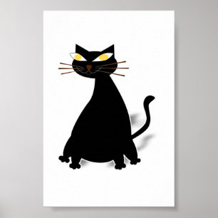 Black Fat Cat Poster