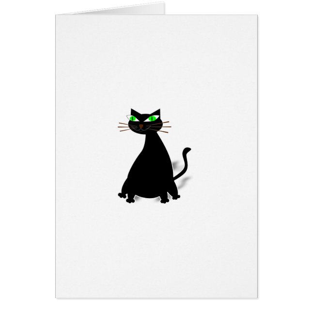 Black Fat Cat With Green Eyes (Front)