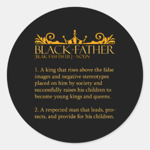 Black Father African American Father's Day Afrocen Classic Round Sticker