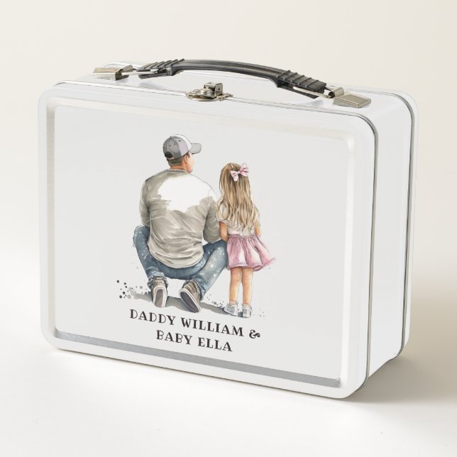 Black Father and Daughter Bond (10) Metal Lunch Box (Front)