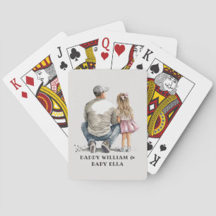 Black Father and Daughter Bond (10) Playing Cards
