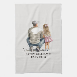 Black Father and Daughter Bond (10) Tea Towel