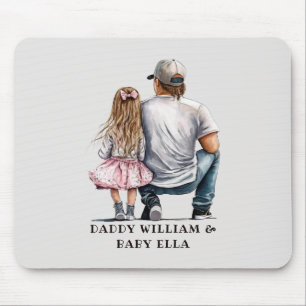 Black Father and Daughter Bond (11) Mouse Mat