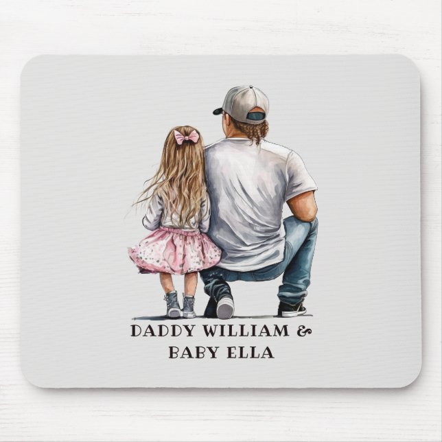 Black Father and Daughter Bond (11) Mouse Mat (Front)