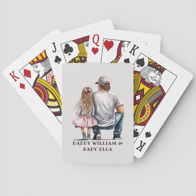 Black Father and Daughter Bond (11) Playing Cards (Back)