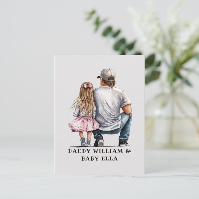 Black Father and Daughter Bond (11) Postcard (Standing Front)