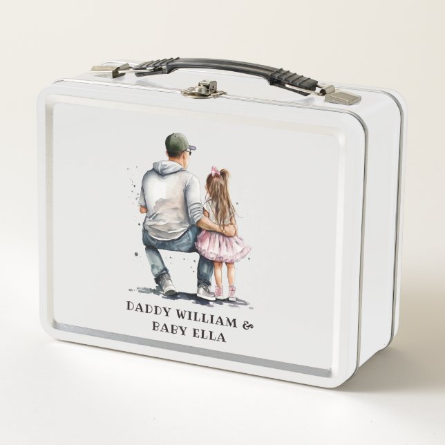 Black Father and Daughter Bond (12) Metal Lunch Box (Front)