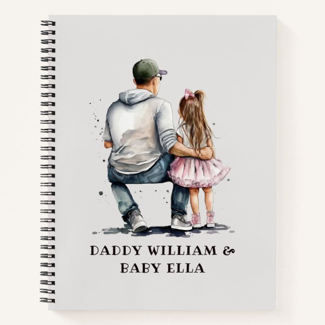 Black Father and Daughter Bond (12) Notebook (Front)