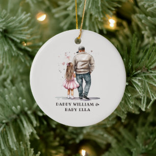 Black Father and Daughter Bond (13) Ceramic Tree Decoration