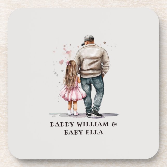 Black Father and Daughter Bond (13) Coaster (Front)