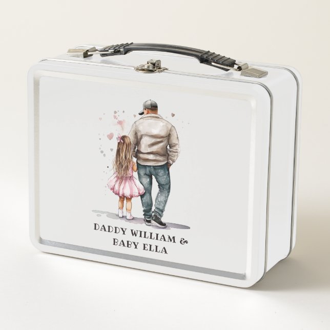 Black Father and Daughter Bond (13) Metal Lunch Box (Front)