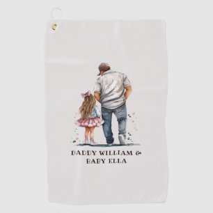 Black Father and Daughter Bond (14) Golf Towel