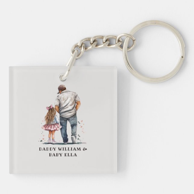 Black Father and Daughter Bond (14) Key Ring (Back)