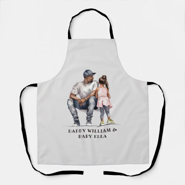 Black Father and Daughter Bond (3) Apron (Front)