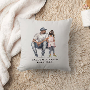 Black Father and Daughter Bond (3) Cushion
