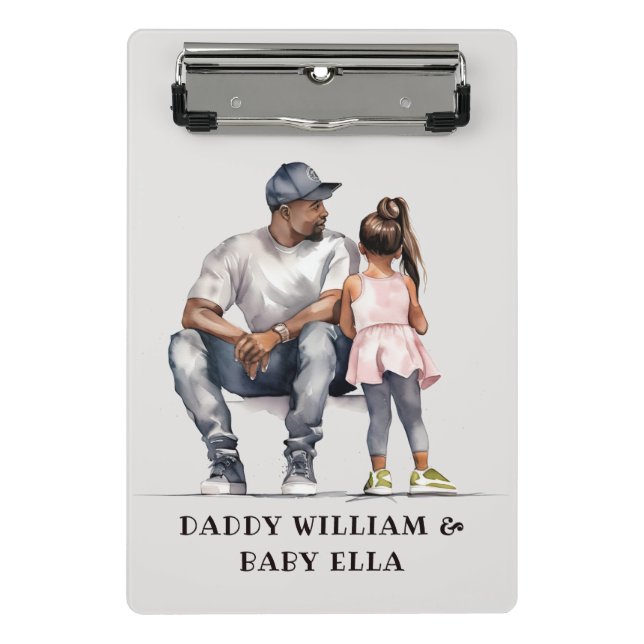Black Father and Daughter Bond (3) Mini Clipboard (Front)