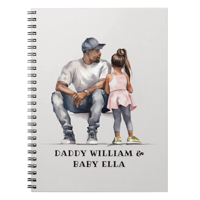 Black Father and Daughter Bond (3) Notebook (Front)