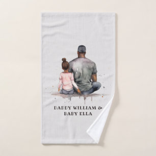 Black Father and Daughter Bond (4) Bath Towel Set
