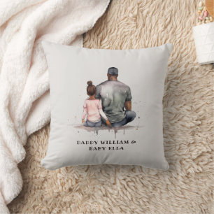 Black Father and Daughter Bond (4) Cushion