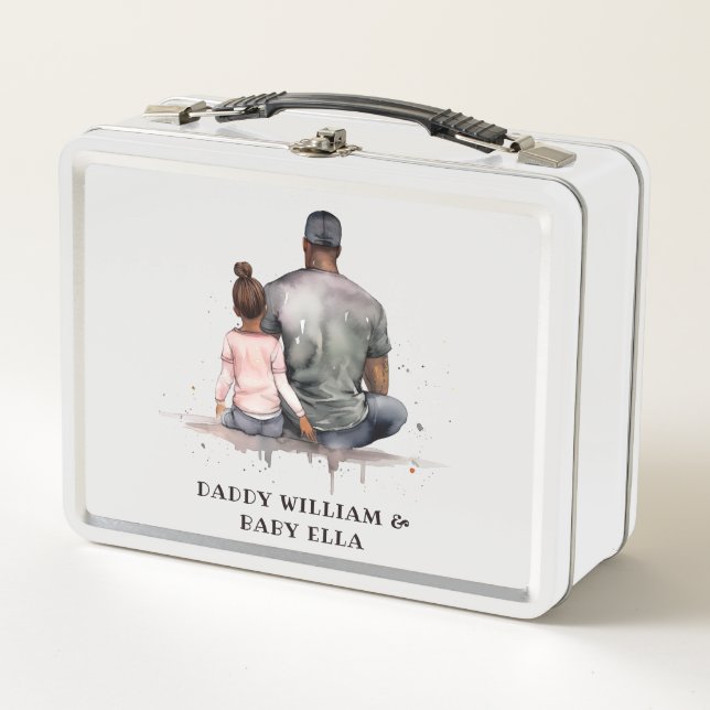 Black Father and Daughter Bond (4) Metal Lunch Box (Front)