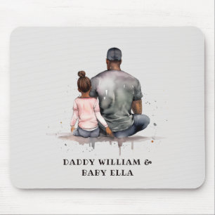 Black Father and Daughter Bond (4) Mouse Mat