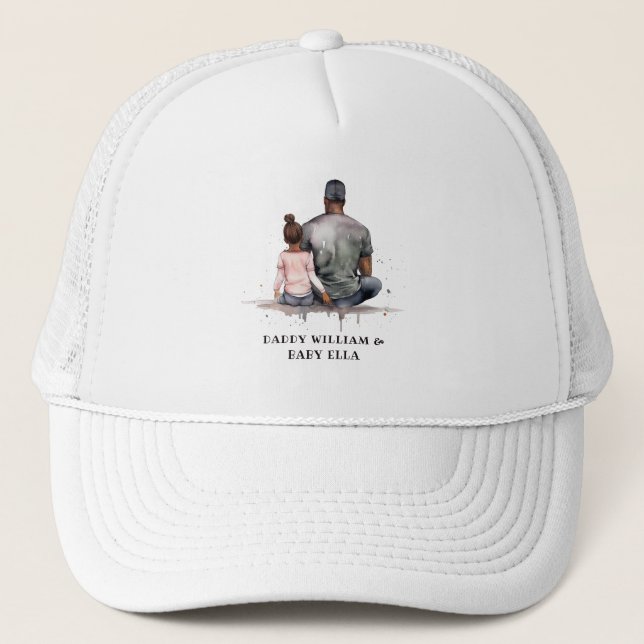 Black Father and Daughter Bond (4) Trucker Hat (Front)