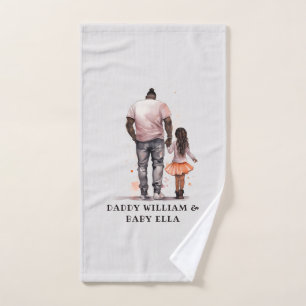 Black Father and Daughter Bond (5) Bath Towel Set