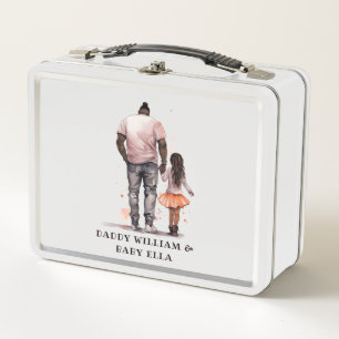 Black Father and Daughter Bond (5) Metal Lunch Box