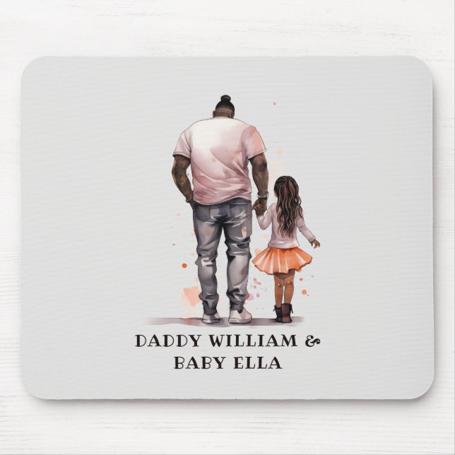 Black Father and Daughter Bond (5) Mouse Mat (Front)