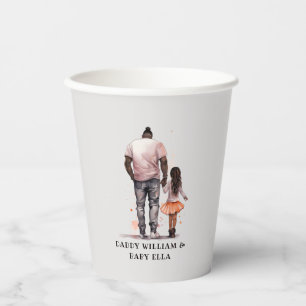Black Father and Daughter Bond (5) Paper Cups