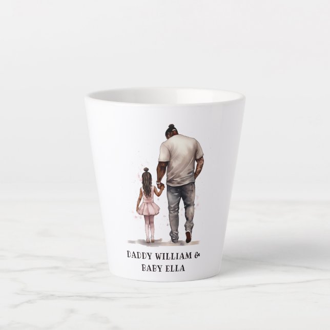 Black Father and Daughter Bond (6) Latte Mug (Front)